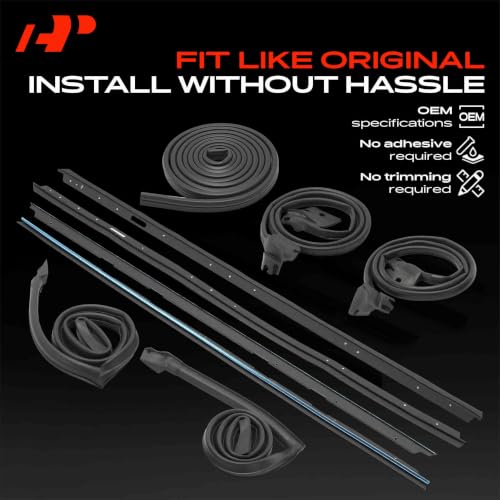 A-Premium 9PCS Door Seal Strip & Window Molding Trim Weather Stripping Kit Compatible with Chevrolet Monte Carlo SS 1983 1984 1985 1986 1978 1988