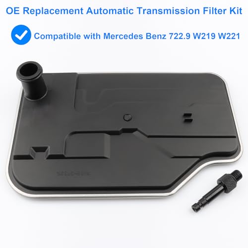 Transmission Filter Kit with ATF Fill Adapter Compatible with Mercedes Benz 722.9 W219 W221 - C250 C300 C350 CL550 CLK350 CLS550 E350 E550 GL350 GL450 GL550 GLK350 ML350 ML550 S550 SL550 SLK350, More