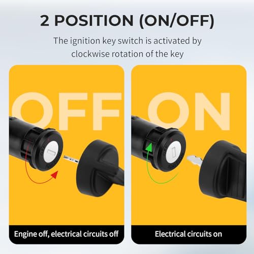 M MATI Ignition Key Switch for Honda Foreman 450 500 520 Rancher 350 400 420 Rincon 650 680 Rubicon 500 520 1998-2024 35100-HR6-A61