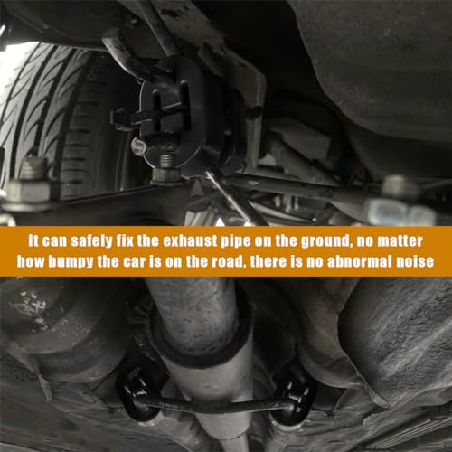 Ohleats 4 PCS Car Rubber Exhaust Hanger, Heavy Duty Auto Exhaust Muffler Insulator Bushing, High Density Bracket Hanger with 2 Holes 0.47 Inch (12mm), Universal Car Accessories (Black)