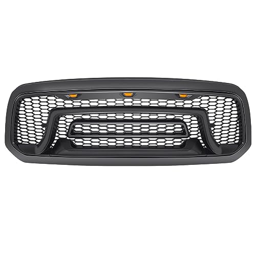 Allinoneparts Front Grille Compatible with 2013-2018 Dodge Ram 1500, 2019-2023 Ram 1500 Classic, Bumper Grill with Amber Lights (NO "RAM" LETTER)