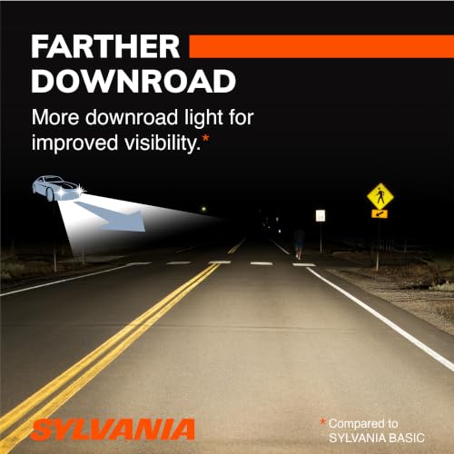 SYLVANIA - 9003 SilverStar - High Performance Halogen Headlight Bulb, High Beam, Low Beam and Fog Replacement Bulb, Brighter Down Road with Whiter Light (Contains 2 Bulbs)