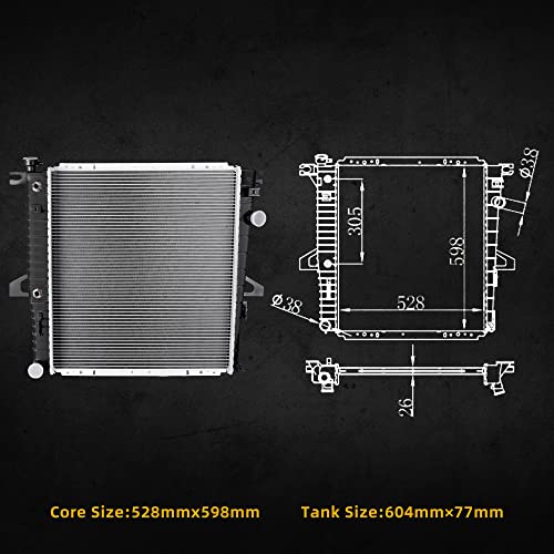 DWVO Radiator Compatible with 1998-2001 Ford Explorer 4.0L,1999-2008 Ranger 3.0L,1999-2011 Ranger 4.0L, 1998-2007 B3000 3.0L, 1998-2009 B4000 4.0L, 2001 Mercury Mountaineer V6 4.0L