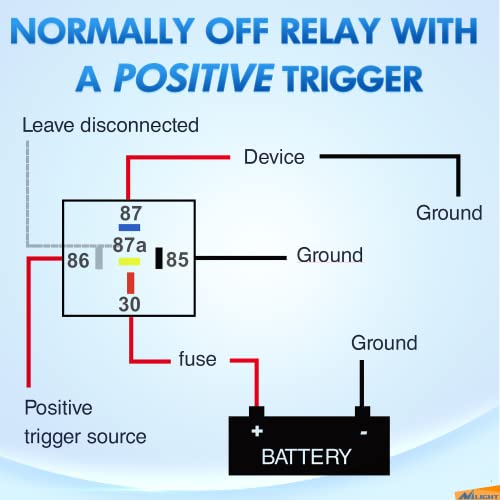 Nilight 5 Pack Waterproof Relay and Harness 40/30 AMP Heavy Duty 12 AWG Tinned Copper Wires 5-PIN SPDT Style 12V Automotive Relay and Harness Set