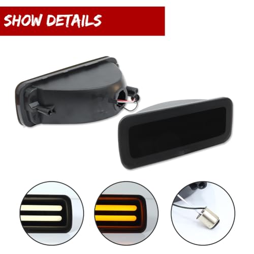 GTINTHEBOX for 1985 1986 1987 1988 1989 1990 1991 1992 Chevy Camaro Front Bumper Turn Signal Daytime Running Light Smoked Lens Switchback White & Amber LED Lamp