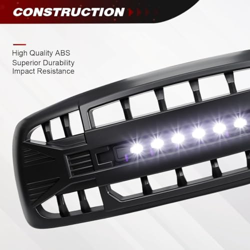 Allinoneparts Front Grille Compatible with 2002-2005 Dodge Ram 1500, 2003-2005 Ram 2500/3500, w/Off-Road Lights, Matte Black