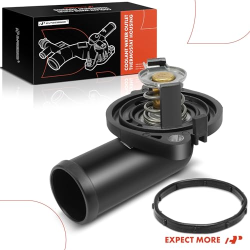 A-Premium Engine Coolant Thermostat Housing Assembly with Gasket Compatible with Jeep Cherokee & Dodge Grand Caravan, Journey, Avenger & Chrysler Town & Country, 200 & Volkswagen Routan & Ram