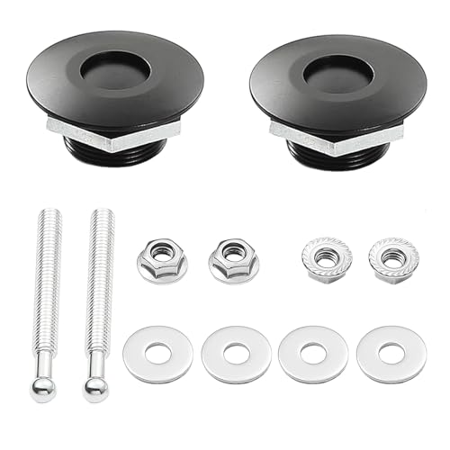 STETION Quick Release Latch License Plate Lock Clip 1.25" Diameter Aluminum Alloy Car Hood Pins Lock Clip Kit for Bumper Hood License Plate (2 Pack - Black)