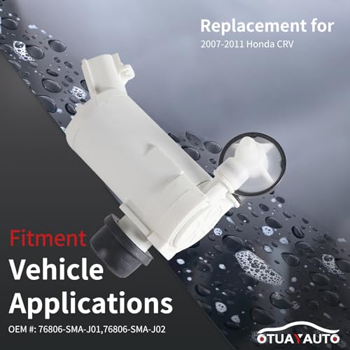OTUAYAUTO Windshield Washer Pump Replacement for 2007-2011 Honda CRV - Factory OE Style with Grommet 76806-SMA-J01