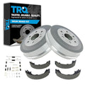 TRQ Rear Brake Shoe & Drum with Hardware Kit Compatible with 2009-2013 Chevy Silverado 1500 GMC Sierra 1500