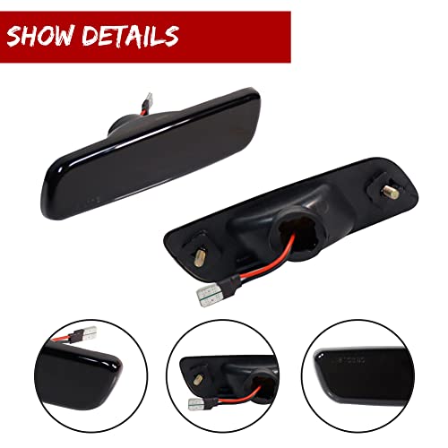 KENRTIR Smoked Lens White LED Lamp Compatible with Toyota Lexus Scion Front Corner Fender Side Marker Light