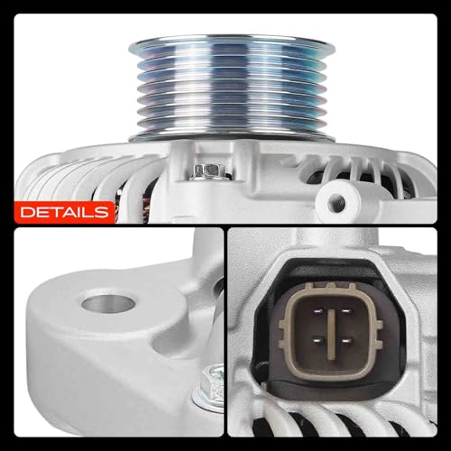 A-Premium Alternator Compatible with Honda Civic 2006 2007 2008 2009 2010 2011 L4 1.8L, 80A 12V CW 7-Groove Pulley, Replace# 31100RNAA01, 31100RNAA012M2