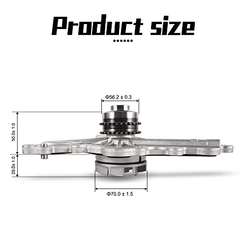 AULINK AW6348 Water Pump (W/Double-Row Sprocket;Engine 3.5L 3.7L) For 2011-2019 Ford Edge Fusion Flex Explorer Taurus,2011-2019 Lincoln MKS MKZ MKT MKX,MAZDA 6 CX9