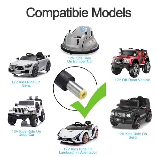 12V Kids Charger for Ride On Car, 12V Various Electric Ride-on Toys Car Battery Charger，12 V Universal Kids Riding Toy Chargers