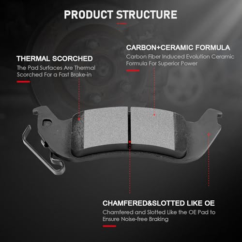 cciyu D931 D1040 Front Rear Ceramic Brake Pads Kits 8set fit For 2003-2011 For Ford Crown Victoria 2003-2011 For Lincoln Town Car 2003-2011 For Mercury Grand Marquis 2003-2004 For Mercury Marauder