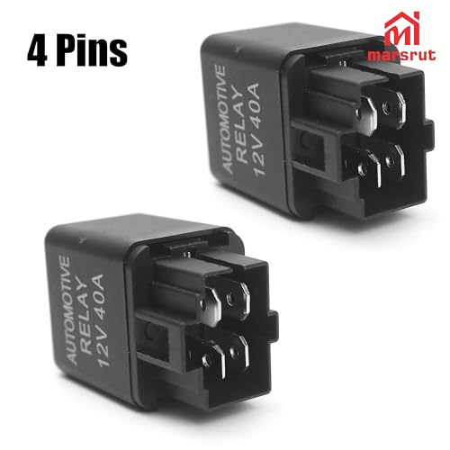 2Pcs 12V 40A Relay, Automotive 4 Pin Relays Fit for YL-388-S FLS821 Fog Driving Light, 12VDC 30A Universal Heavy Duty SPST Relay Replacement Kit for Air Fan Conditioner Starter Bar Wire Wiring Harness