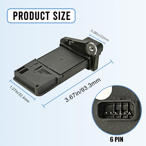 Mass Air Flow Sensor MAF Sensor Compatible with Ford Escape Expedition Explorer F150 F250 F350 Lincoln MKX MKZ Navigator Town Car Mercury Mariner Mountaineer Replaces 3L3Z-12B579-BA MAF0012