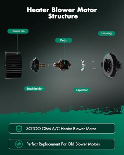 SCITOO HVAC Heater Blower Motor with Fan Cage Front 700272 for Ford for Escape 2013-2019,for Ford for Focus 2012-2018,for Ford for Transit Connect 2014-2022,for Lincoln for MKC 2015-2019