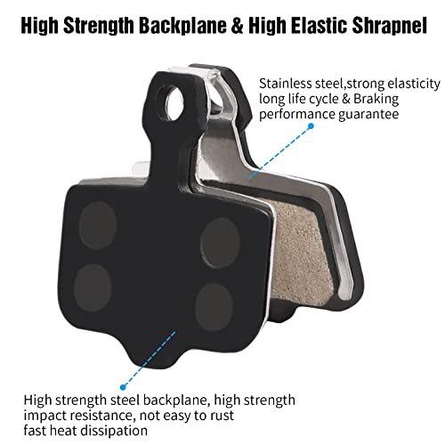 4 Pairs Bike Disc Brake Pads, Compatible for Sram Brake Pads Avid Elixir E1 E3 E5 E7 E9 ER CR XO XX DB1 DB3 DB5, MTB Brake Pads Compatible for Nutt Hydraulic Disc Brakes with Tools (Semi-Metallic)