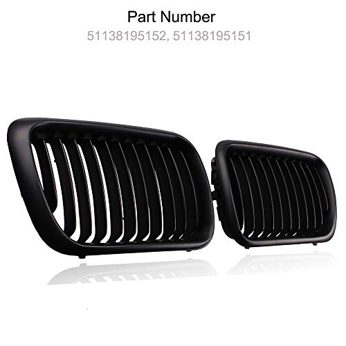 Heart Horse Front Kidney Grill Grille Fits for BM w 3 Series E36 M3 Coupe Sedan 318i 318is 323i 323is 325i 325is 328i 328is 1997 1998 1999 Car Front Bumper Sport Grille Matte Black