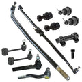 TRQ Front Steering & Suspension 12 Piece Kit Set Tie Rod End Drag Link Ball Joint Sway Bar Link for 2007-2017 Jeep Wrangler JK 4 Wheel Drive Models