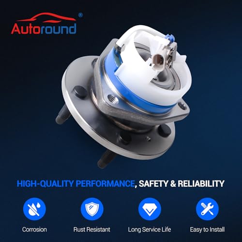 Autoround 513121 Front Wheel Hub Bearing Assembly Fit for Chevy, Buick, Cadillac, Pontiac, Oldsmobile- Lesabre, Lacrosse, Century, Regal, Lucerne, DeVille, Eldorado, Grand Prix 5 Lug w/ABS