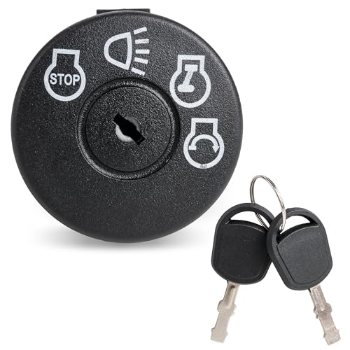 BlueStars 532175566 GY20074 Ignition Switch with Key 4-Position 7-Terminal - for Husqvarna Craftsman Dixon Cub Cadet John Deere L105 L100 L110 E100 D100 LA100 Lawn Mower 175566 175442 163968 925-1741