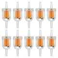 CocoMocart 10 Pack 1/4 Inch Inline Fuel Filter for Kawasaki Briggs & Stratton Kohler Engines - Universal Replacement Gasoline Filters with Magnet 1/4" and 5/16" For John Deere