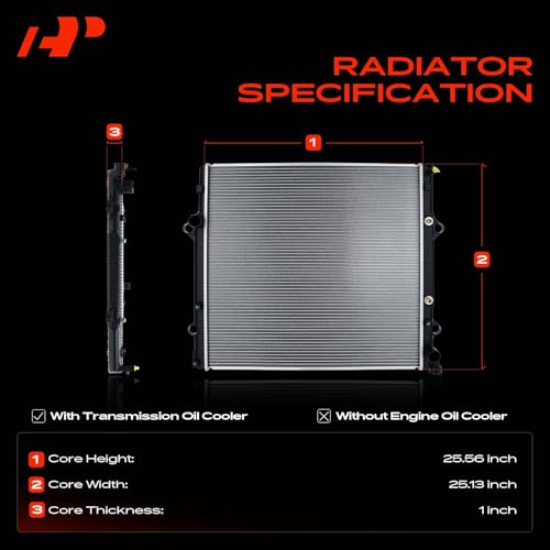A-Premium Engine Coolant Radiator Assembly with Transmission Oil Cooler Compatible with Lexus GX460 2010-2021, Automatic Transmission, Replace# LX3010146, 16400-38250