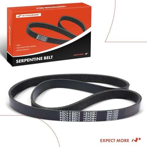 A-Premium 49.45 Inch Serpentine Belt Compatible with Toyota, Hyundai, Kia & Lexus Cars - Camry 2012-2017, RAV4, Elantra, Sonata, Accent, Tucson, Veloster, Soul, Optima, Rio, tC, Gas Only