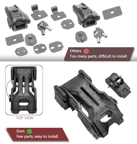 Upgraded Jeep Hood Latches with Keys, Hood Latch for 2018-2026 Jeep Wrangler JL JLU 4XE Jeep Gladiator JT, Anti-Theft Hood Lock Catch Latches Accessories, Off-Road Modified Style, 1 Pair (Not for JK)