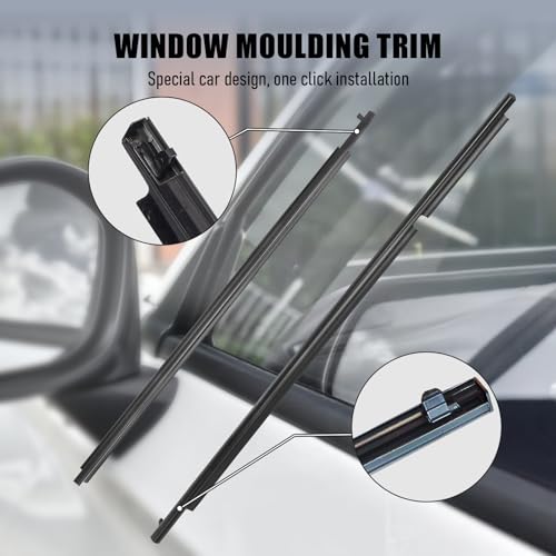 ItranMc Window Molding Trim Seal for 2008-2010 Toyota Highlander,Black Outer Door Weather Stripping Window Seal Belt,Replace#75720-0E030 75710-0E030 75740-0E030 75730-0E030
