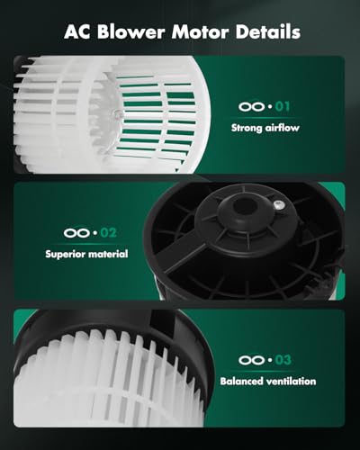 SCITOO HVAC Heater Blower Motor with Fan Cage Front 700323 For Nissan For Rogue l4 2.0L 2017-2019,For Nissan For Rogue l4 2.5L 2014-2019,For Nissan For Rogue Sport l4 2.0L 2017-2019