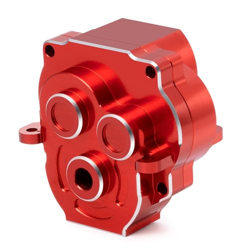RCLIONS Aluminum Transmission Housing Gearbox Case for TRX4M 1/18th RC Crawler Car Upgrade Parts Accessories (Red)