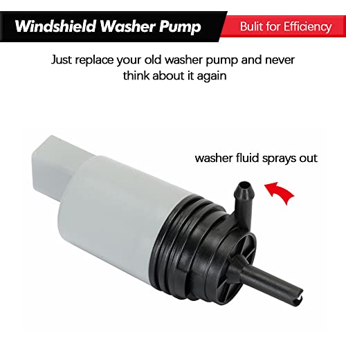 Front Windshield Washer Pump w/Grommet Replacement for BMW 328i, 325xi, 325i, 525i, 535i GT, 550i,640i, M3, M5, M6 Replaces OEM 67126934159, 67127302589, 21323-232316A