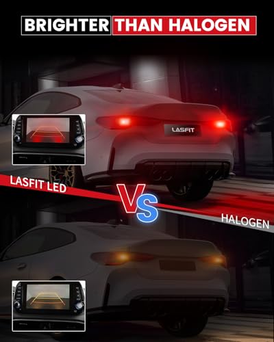 LASFIT 7443 LED Brake Tail Light Bulb, Super Bright 7444NA 7443R 7444 7440 7440A for Stop Parking Lights, W21W WY21W 992, Not for Trucks, Red (2pcs)