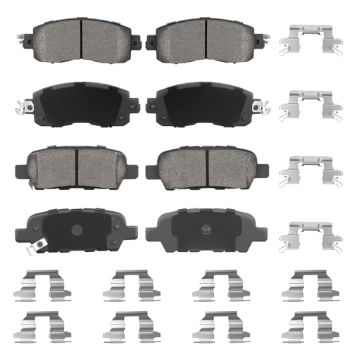 Front Ceramic & Rear Semi-Metallic Brake Pads Set for Nissan Altima 2013-2019 Only 4-Door Models 8PCS
