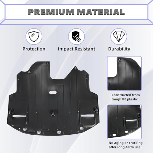 HECASA Engine Splash Shield Compatible with 2014-2016 Hyundai Elantra Sedan Replacement for 29110-3Y900 HY1228183 Front Engine Under Cover Plastic