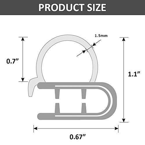 DGSL Car Weather Stripping, 20Ft Automotive Door Seal Strip with Side Bulb Rubber Seal for Cars, Boats, Trucks, RVs