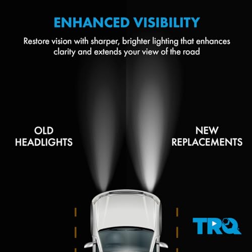 TRQ 2 Piece Headlight Assembly Set Chrome Bezel Driver & Passenger Side Halogen for Honda CR-V 1997-2001 33101S10A01 33151S10A01