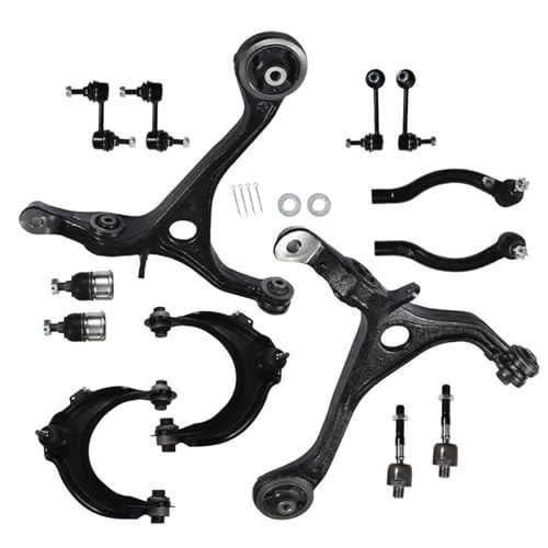 labwork 14Pcs Steering Suspension Set Front Upper and Lower Control Arms Ball Joint Assembly Driver and Passenger Tie Rod End Sway Bar Link Kit Replacement for Honda Accord 2.4L 3.0L