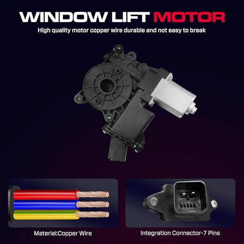 XIMAKA Front Driver Side Power Window Regulator (7 Pins) Fit for 2011-2015 Chevrolet Chevy Cruze, 2016 Chevy Cruze Limited, with Auto Up and Down, with Motor, 748-974, Front Left, 94532757