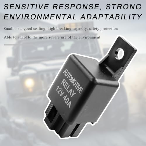 DXNQ 40 Amp Automotive Relay, 4 Pin 12V 40A SPST Car Air Conditioning Relay Socket, Relay Switch Starter Relay Replacement for Car Truck Van Motorcycle Boat, Car Accessories