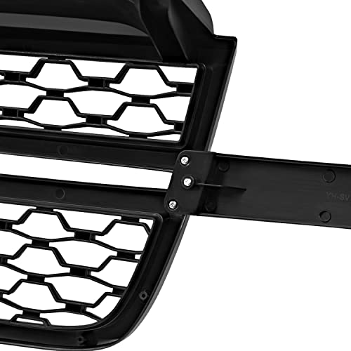 Spec-D Tuning Matte Black Honeycomb Front Bumper Grille Compatible with 2005-2007 Chevy Silverado 2500HD 3500HD Pickup Truck