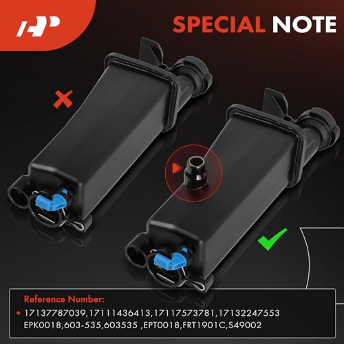 A-Premium Engine Coolant Overflow Recovery Reservoir Tank - W/Sensor & Cap [DOHC, 6Cyl 2.2 2.5 2.8 3.0L] Compatible with BMW E46-99-06-320i, 325xi, 328i, 330xi, X3, X5 & More, for# 17137787039