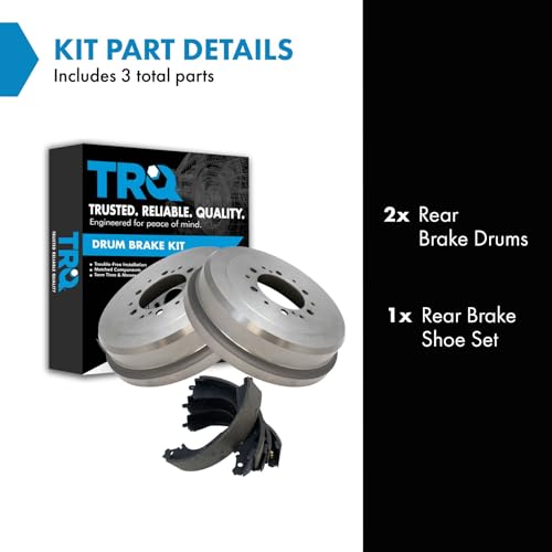 TRQ Brake Shoe and Drum Kit for 1987-2000 Toyota 4Runner