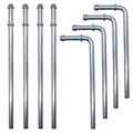 Ganluuree 8PCS Exhaust Hanger Rod Set Heavy Duty 3/8"(10MM) Rod 4PCS 90°7.6" Long + 4PCS Straight 10" Long Exhaust Muffler Hanger Mild Steel Zinc Coated Car Automotive Replacement Clamp Flanges Parts