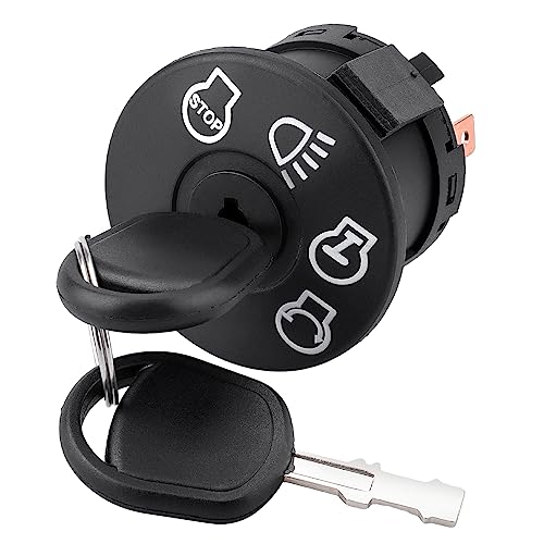 Lawn Mower Ignition Switch Key 4 Position 7 Terminals for John Deere L100 L105 L110 L111 L118 L120,Craftsman, Husqvarna, MTD, with 2 Keys Replace# 532175566 175566 163968 925-1741 GY20074 94762