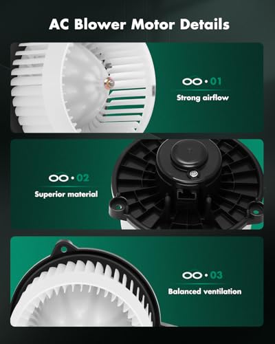 SCITOO HVAC Heater Blower Motor with Fan Cage Front 700247 for Honda for Fit 2013 2014,for Honda for Fit l4 1.5L 2009 2010 2011 2012 2013 2014