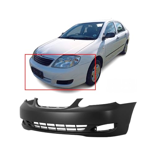 FitParts Compatible with Front Bumper Cover Fascia 2005-2008 Toyota Corolla CE LE Sedan 05-08. New Primed Without Sensor Holes, With Fog Light Holes. TO1000297 521190Z938 2006 2007
